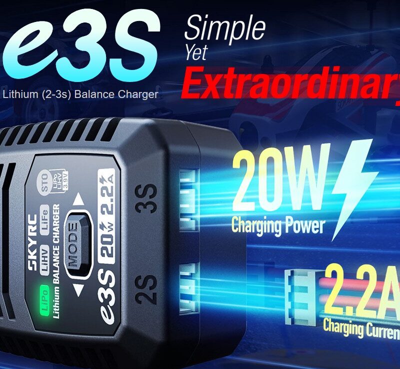 SkyRC e3S Ładowarka LiPo/LiHV/LiFe 2-3S 20W